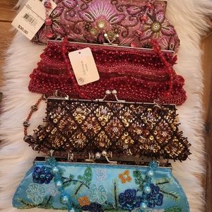 4 Vintage Beaded Evening Purses/clutches/shoulder .